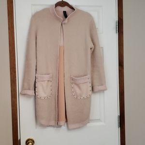Mixed media sweater coat